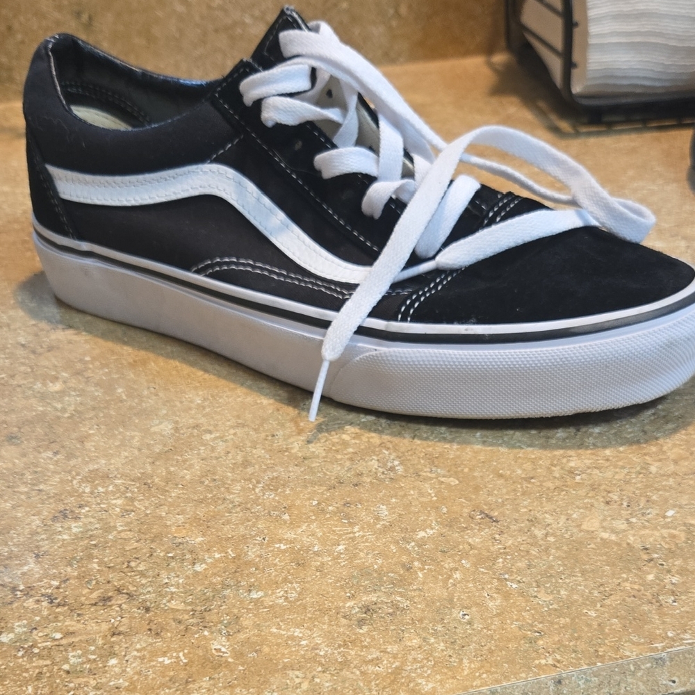 Vans Black and White Athletic Shoes Classic Skate Design